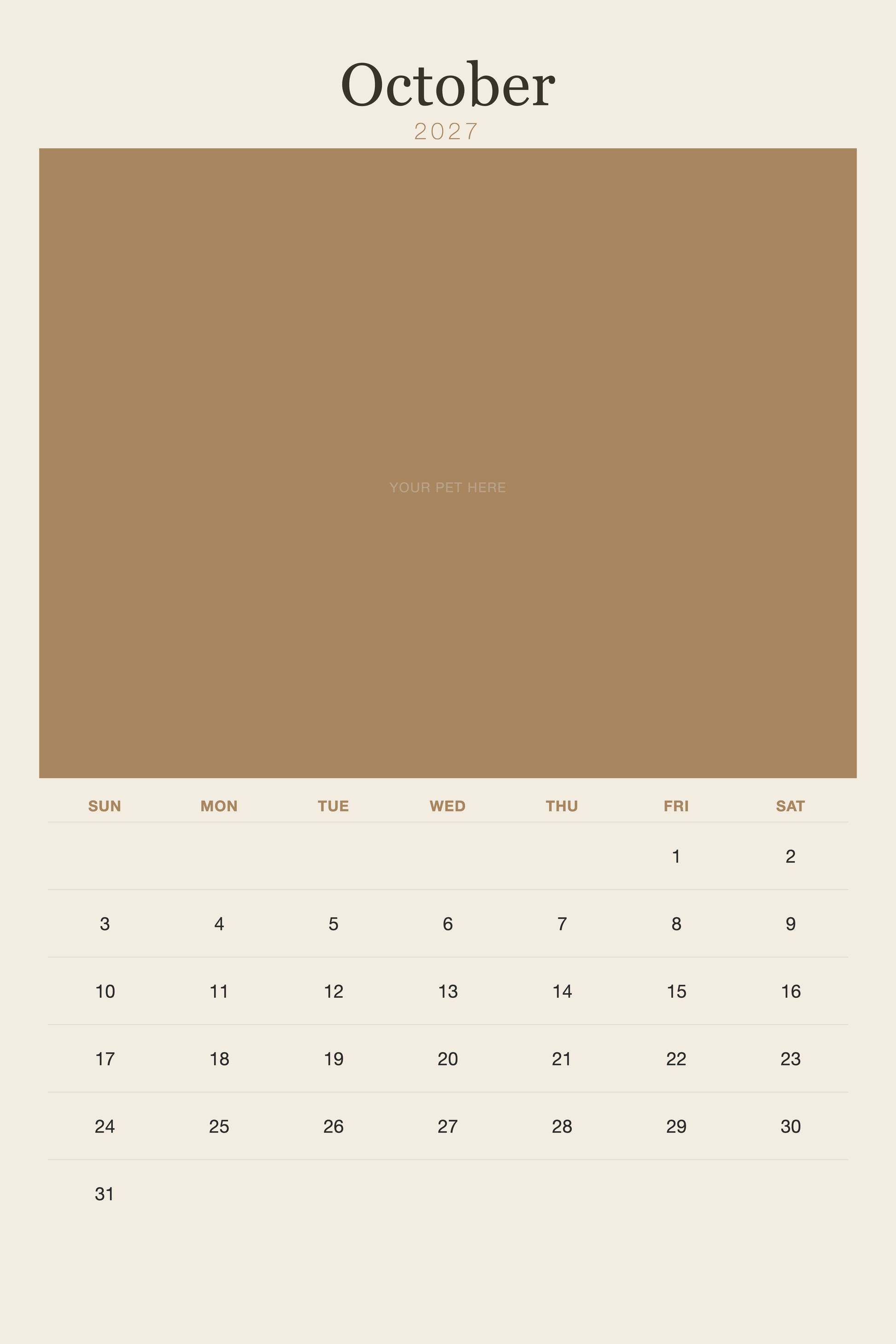 pet-calendar-2027-plain-linen-xl-pages 10-october