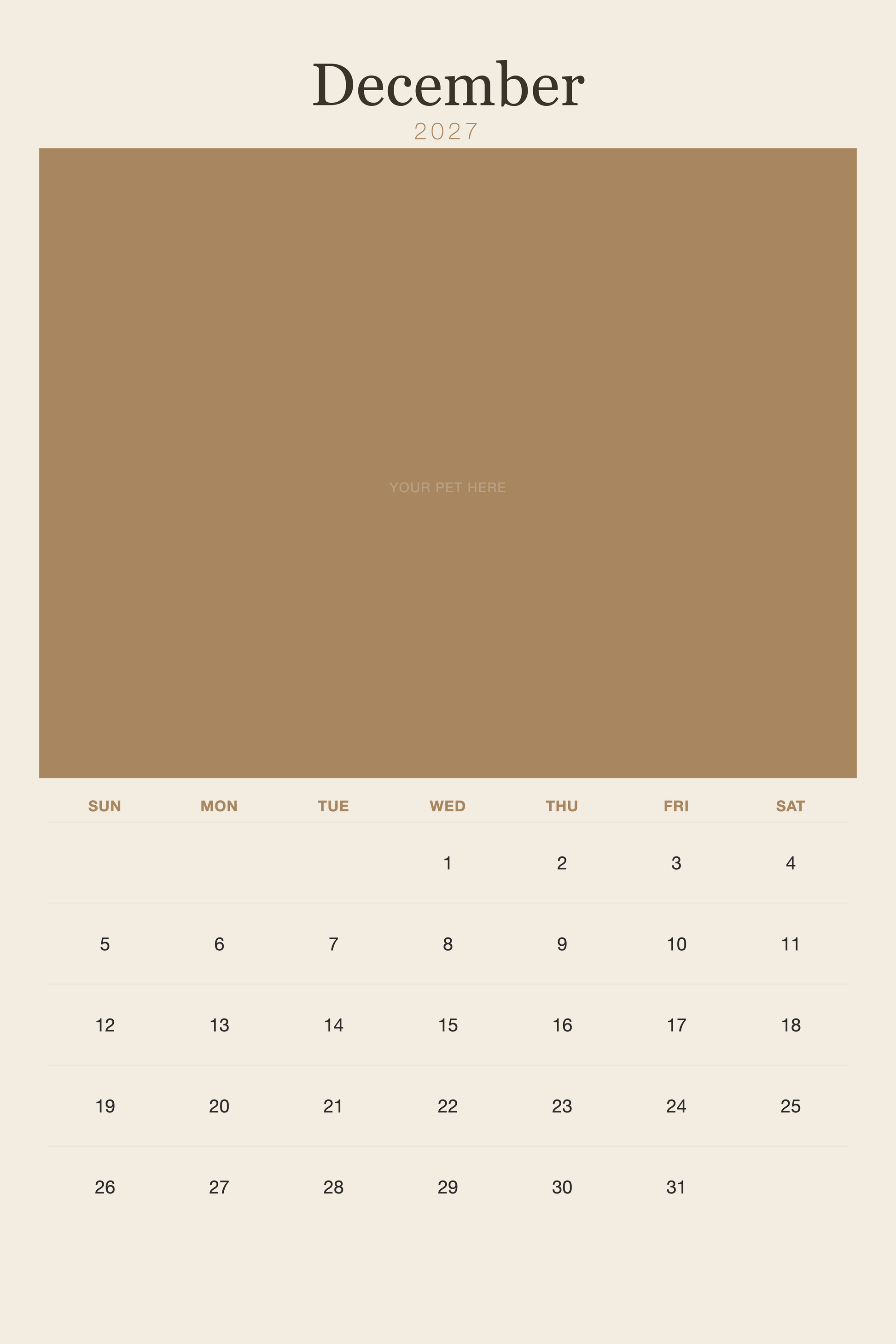 pet-calendar-2027-plain-linen-xl-pages 12-december