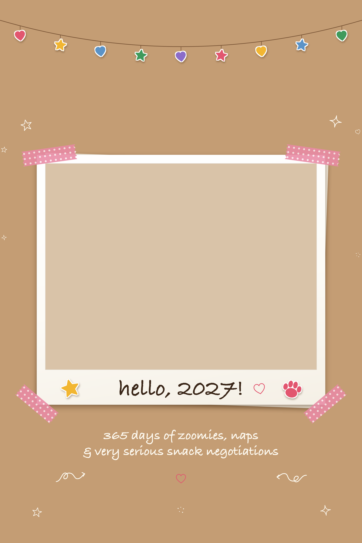 Cover page of the Personalized Pet Photo Calendar 2027: XL Scrapbook Snapshot, with a photo area for your pet