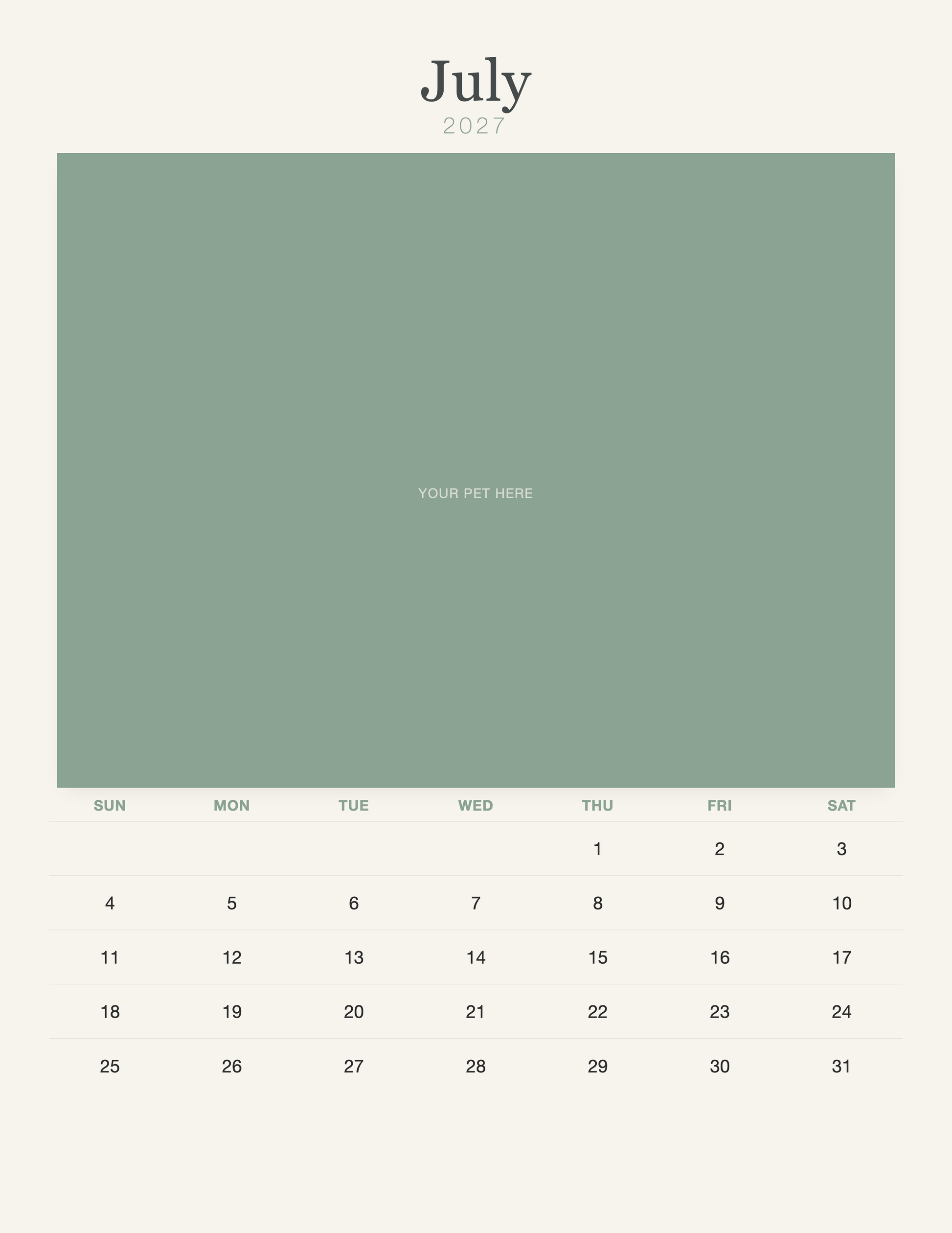 pet-calendar-2027-watercolor-pages 07-july