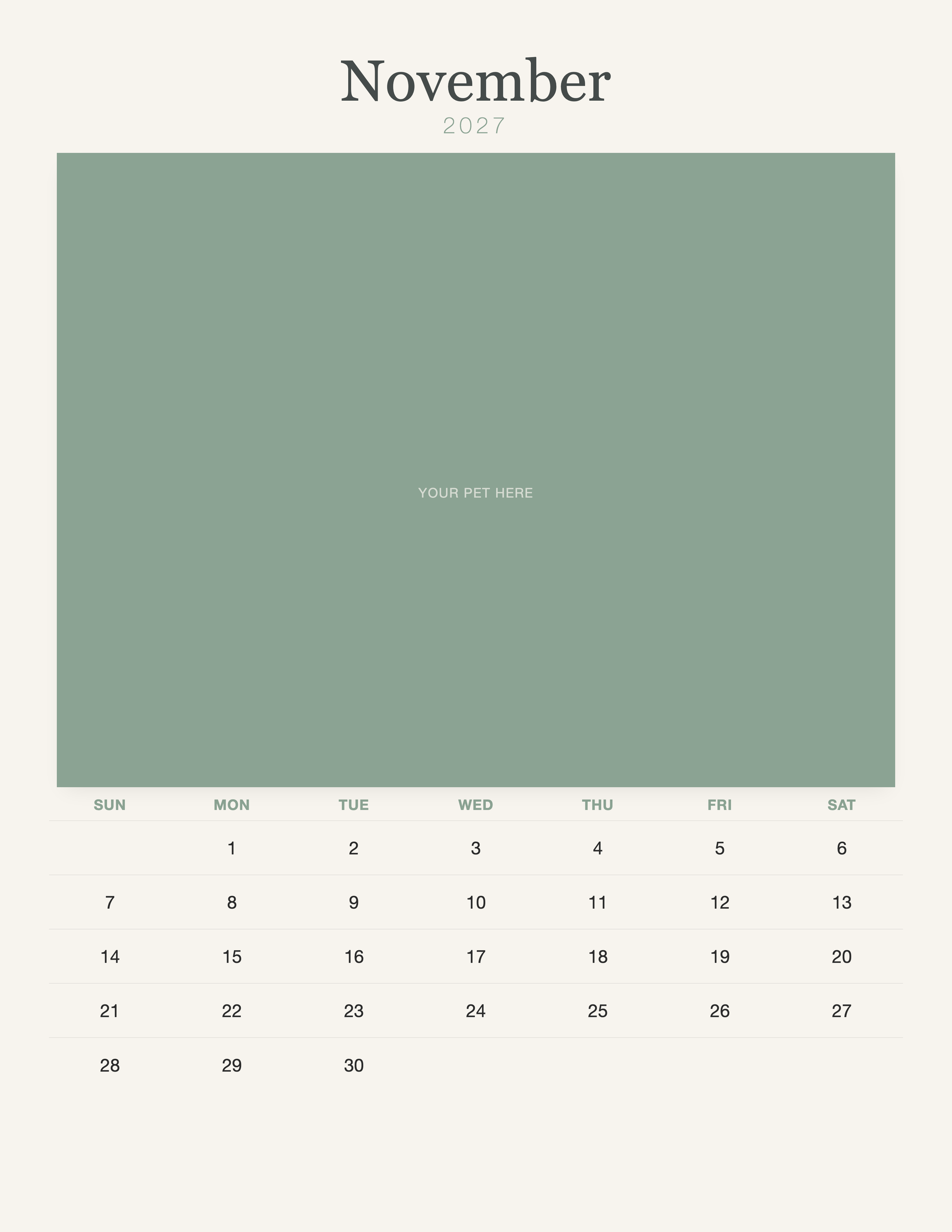 pet-calendar-2027-watercolor-pages 11-november