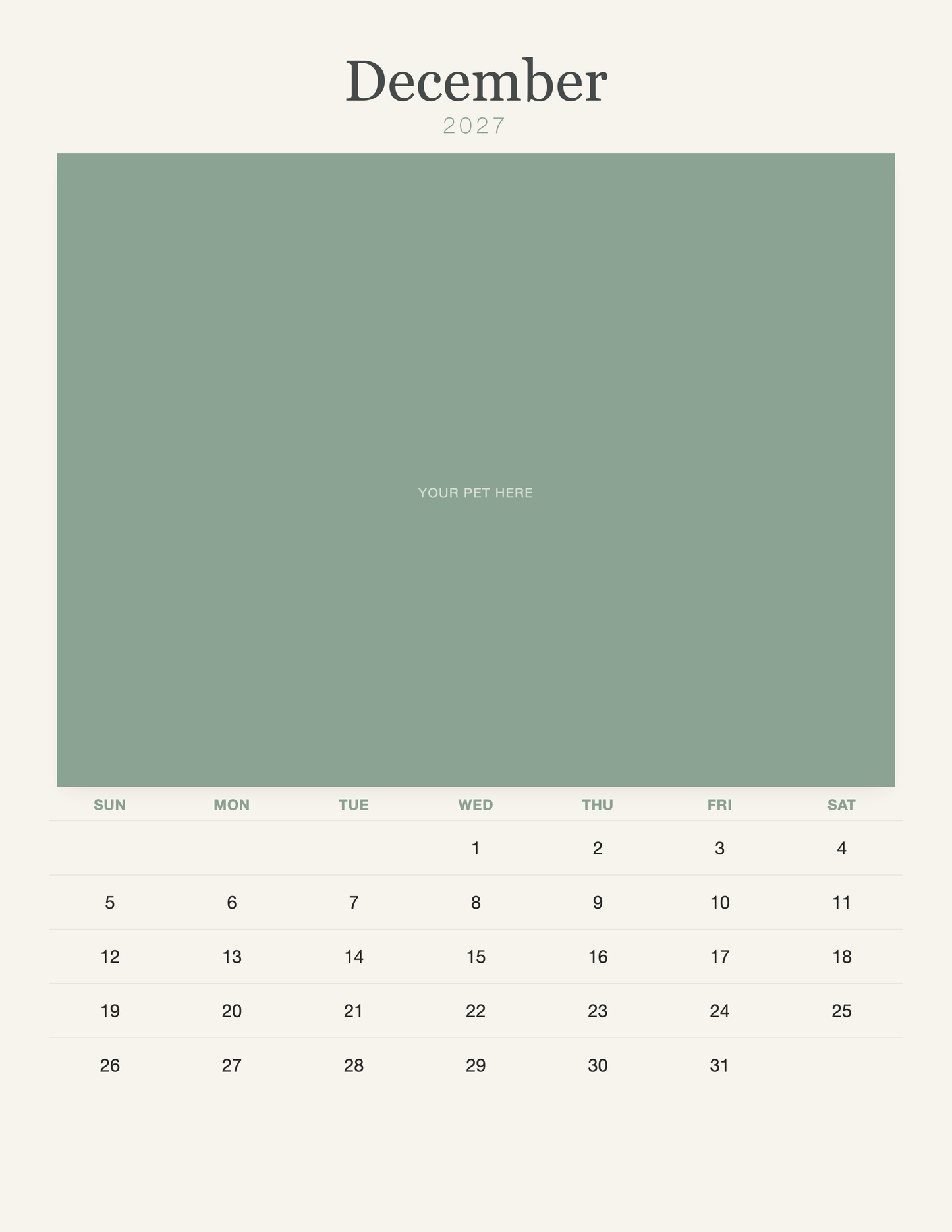 pet-calendar-2027-watercolor-pages 12-december